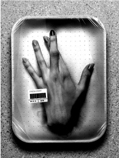 Packaged hand #white #photo #black #manipulation #and #hand