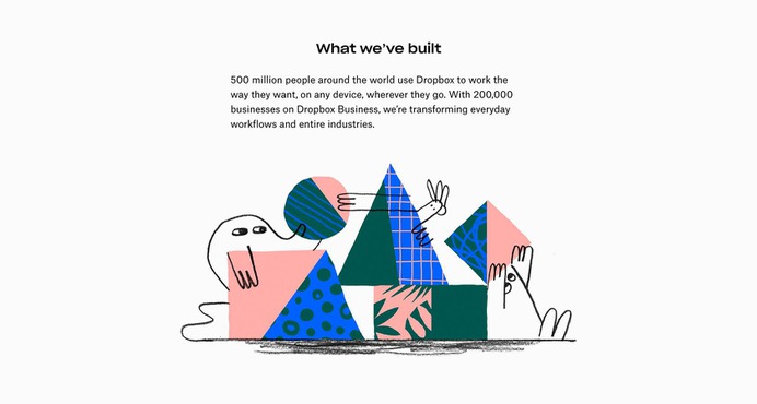 Dropbox brand website illustrations by Justin Tran