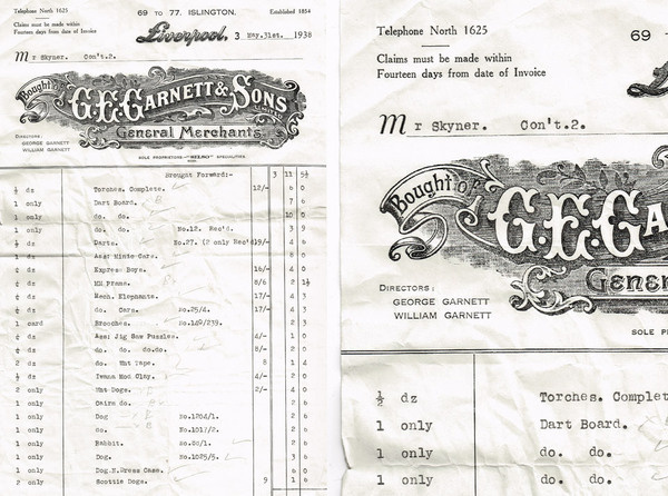 Invoice from G.E. Garnett #branding #id #design #graphic #illustration #car #boot #sale #paper