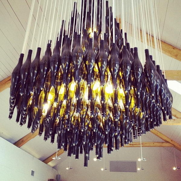 25 Creative Wine Bottle Chandelier Ideas #chandelier #light #wine #bottle