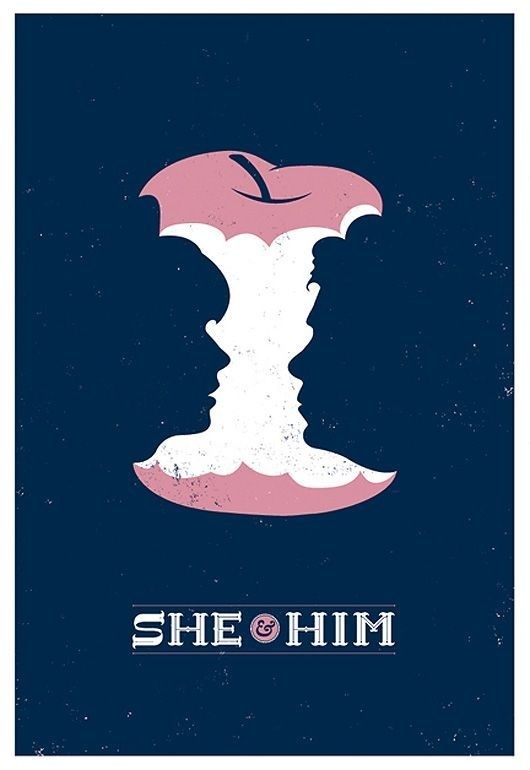 "She & Him" by Christopher DeLorenzo #negative #design #graphic #space #illustration #poster
