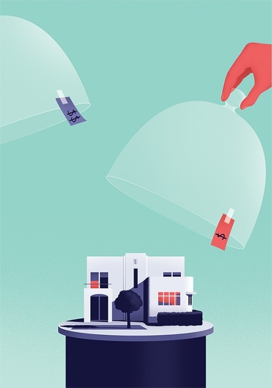 Thomas Dantony Illustration commissioned by Kiplinger magazine, the article was about lowering your home insurance. http://thomasdanthony.tu