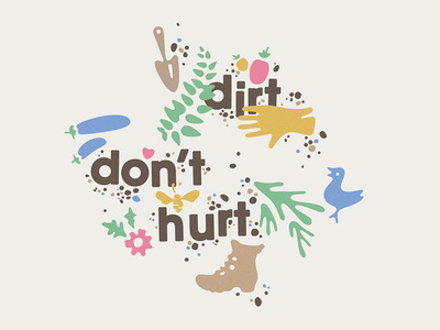 "Dirt Don't Hurt" Garden Tote via Pat Iadanza #garden #illustration