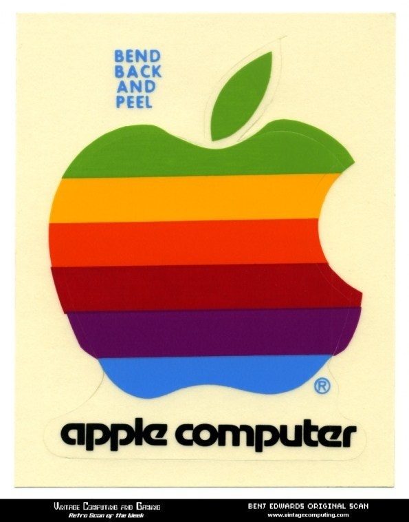 vintage apple computer sticker #computer #apple #bleed #vintage #full #sticker #rainbow