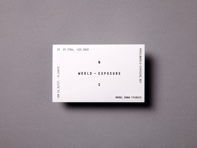 World-Exposure - Steven Camp #business #card #monochrome #brand #minimal #typography