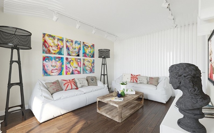 Apartment in Moscow – bright design, freshness and playful colors