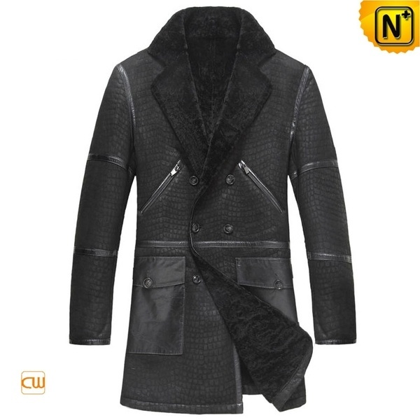 Black Sheepskin Coat for Men CW877010 #sheepskin #men #for #coat
