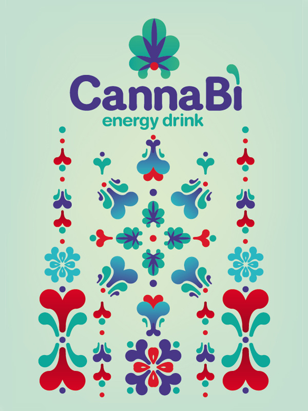 Canna Bì Energy Drink on Behance #pattern #packaging #drink #graphic #colours #poster #energy