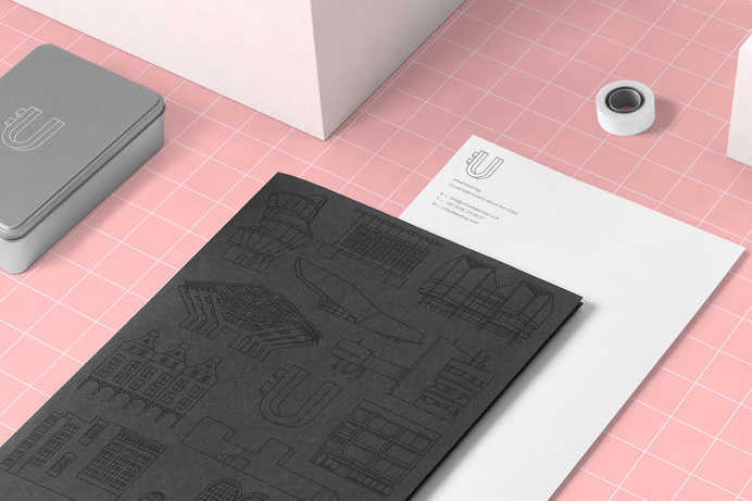 Urbanbacklog – branding corporate design visual identity stationery logo logotype print business card poster tote bag shirt printed pink m