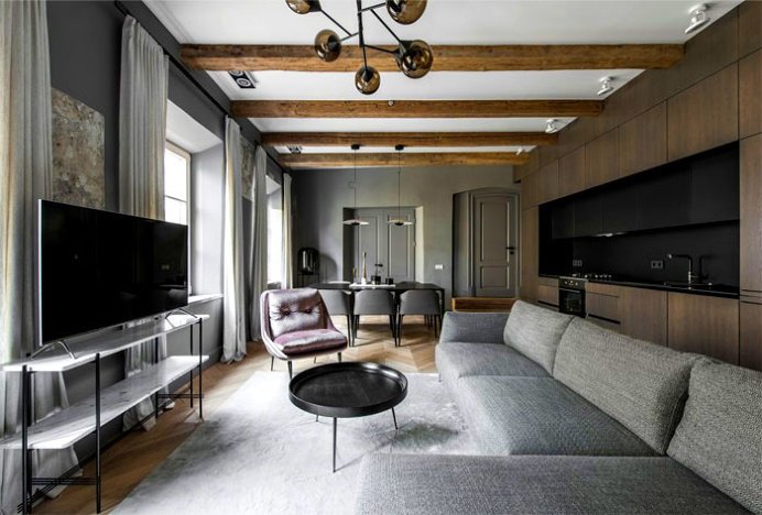 Dark-Coloured Apartment Decor in Vilnius - InteriorZine