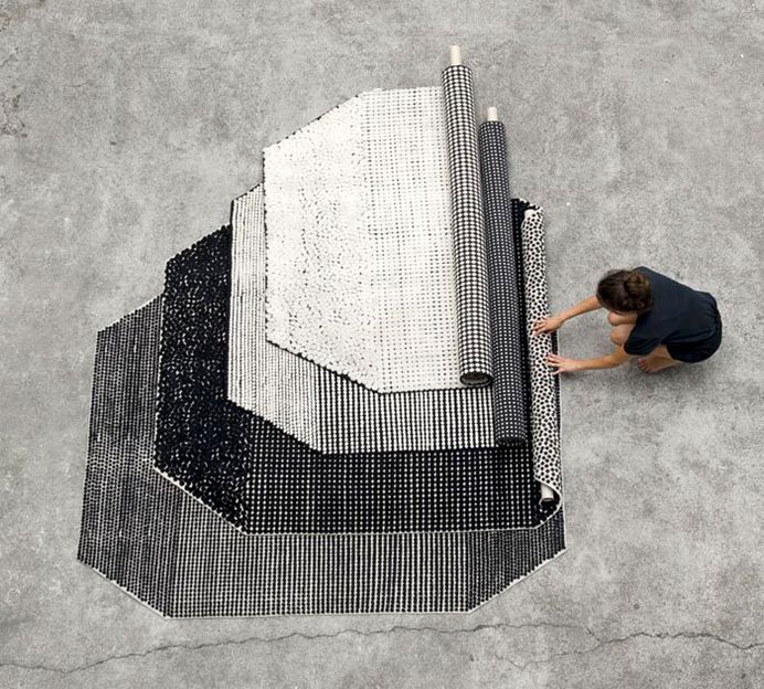 Black On White Semis Carpet by Bouroullec - InteriorZine #rugs #carpets #productdesign #design