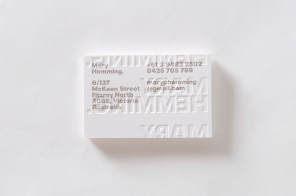 Mary Hemming Projects A Friend Of Mine #white #stationary #business #card #minimalist