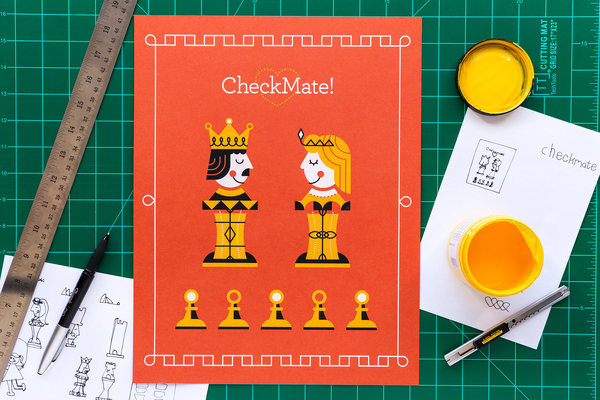 Checkmate #flat #vector #print #design #color #illustration