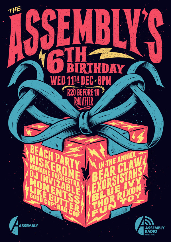 The Assembly's 6th Birthday Party on Behance #type #drawn #hand #illustration