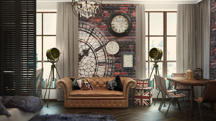 eclectic 32 Sqm studio apartment in London #interior #london #design #studio #apartment