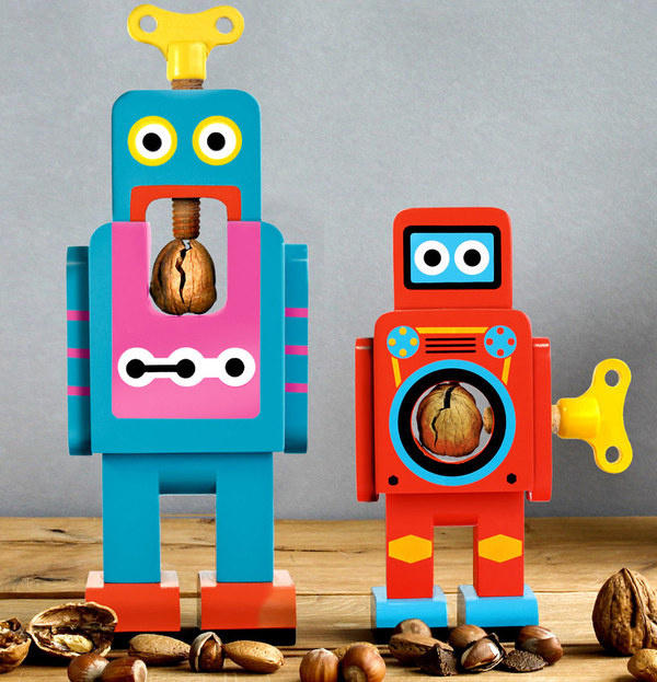 suck uk: wooden robot nutcrackers by matthias zschaler #nutcracker #robot