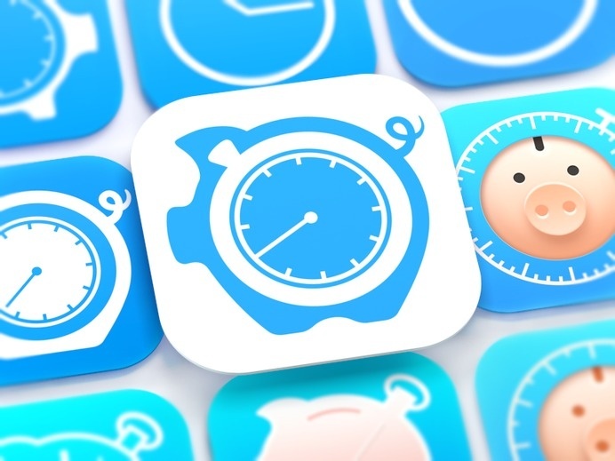 HoursTracker iOS App Icon by http://ramotion.com #flat #8 #icon #design #appstore #icons #application #iphone #ios