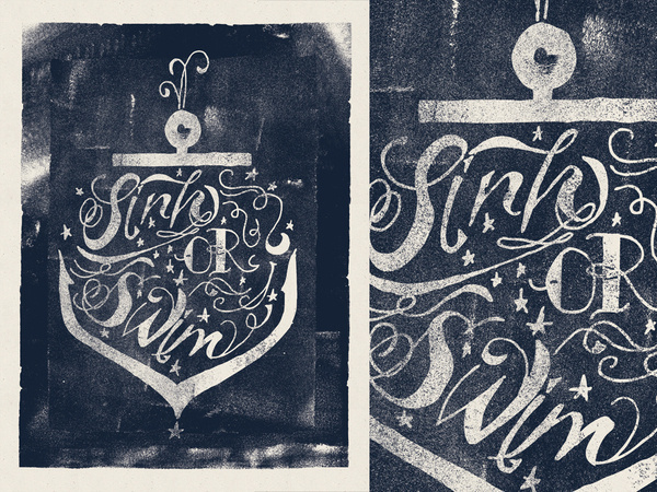 Sink Or Swim #anchor #lettering #hand #typography
