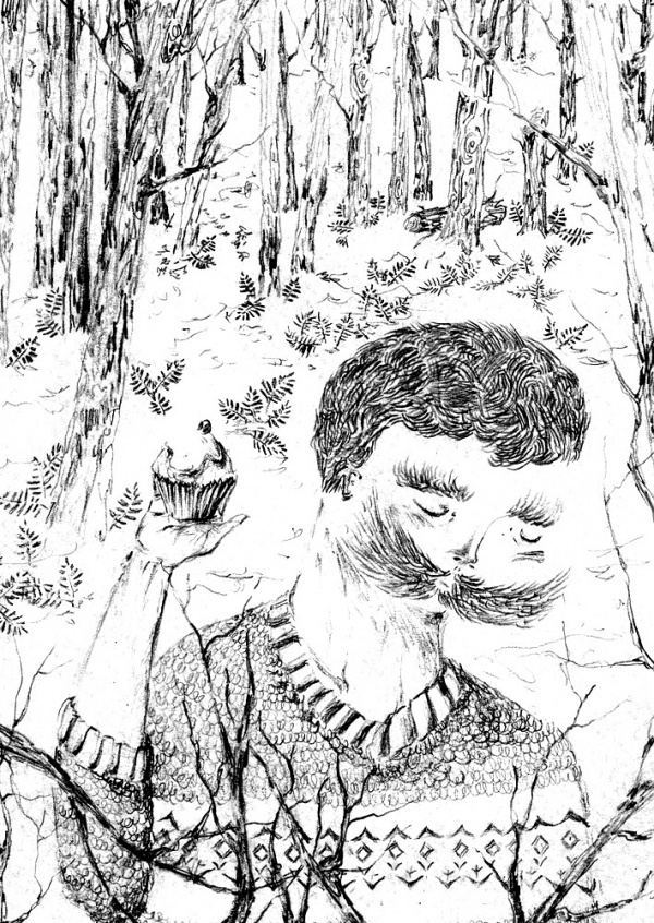 Bearded Men Eating Fancy Desserts In The Great Outdoors - Lucy Eldridge Illustration #white #level #next #black #illustration #and