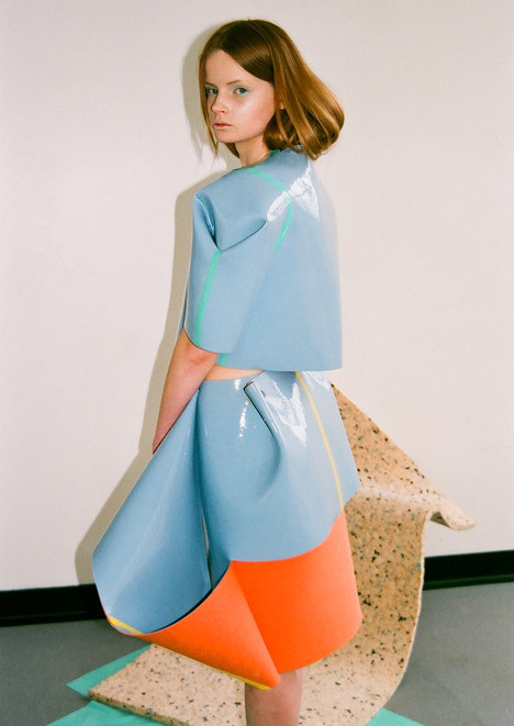 Valeska Valentina Jasso Collado Westminster graduate collection #fashion #colour #geometric #latex