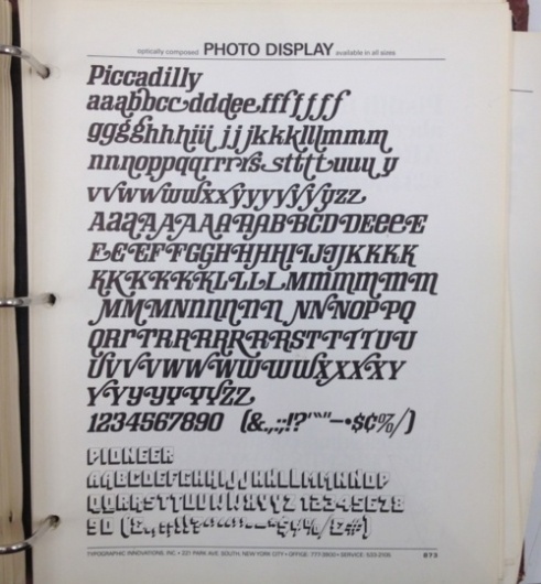 Daily Type Specimen | I know nothing about this Piccadilly font, not to... #type #specimen #typography