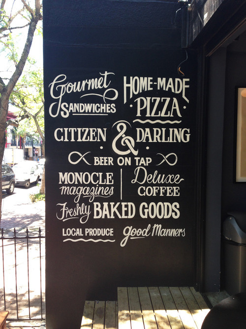 Typography for Yourstruly CafeJustin Poulter illustration and lettering.Sign writing by Raheem.https://www.behance.net/justinpoulter #sign #writing #typography