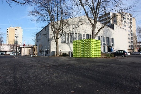 Uster in Switzerland and modern green public toilet #bright #architecture #art #exterior #buildings