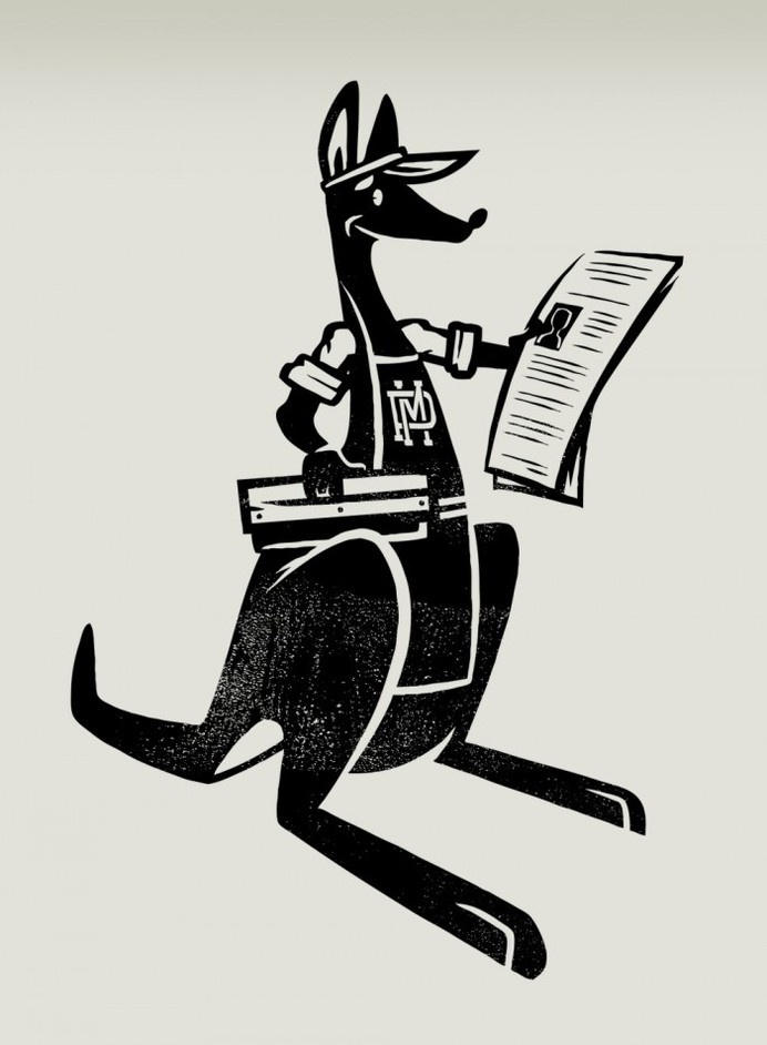 Pickymeshman mascot #mascot #retro #kangaroo #vintage #character