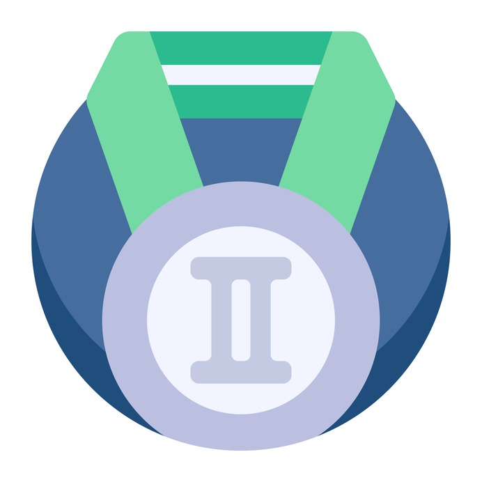 See more icon inspiration related to prize, medal, second, second prize, silver medal, sports and competition, prizes, recognition, number, ribbons, sports and two on Flaticon.