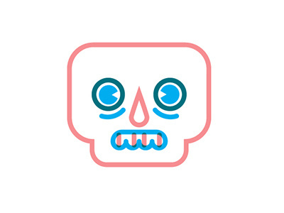 Skuul #vector #red #icon #illustration #blue #skull
