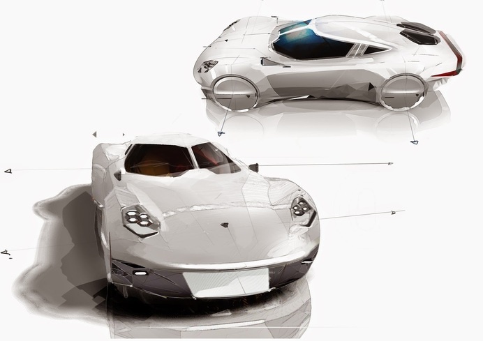 JNKDESIGNWORKS: Porsche type 64 development sketches #modernism #porsche #sketch
