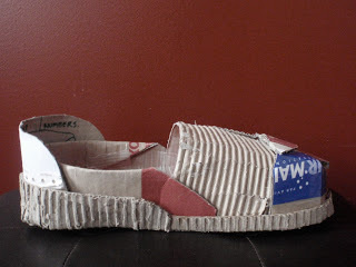 Pages #shoes #hand #cardboard #made