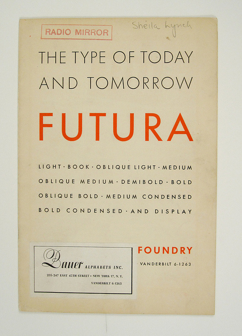 Book cover(1930's Futura Specimen Booklet, via esperanzapinatelli) #cover #book #futura