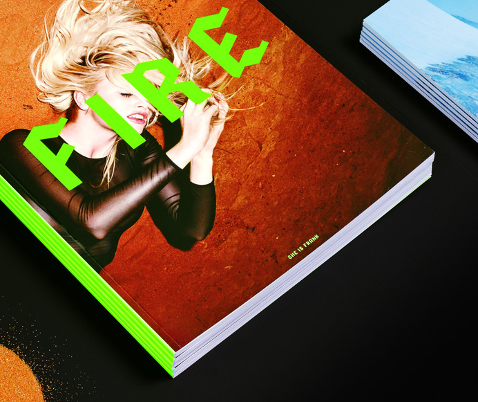 duo d uo | creative studio | She is Frank – Fire & Ice #emboss #indentity #design #publication #landscape #photography #fashion #fluro #green