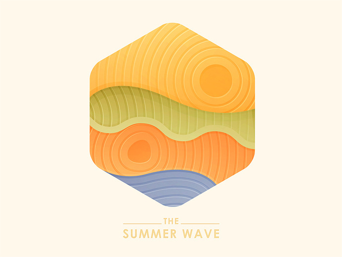 The_summer_wave #wave #illustration #summer #type #pastel