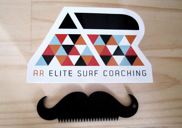 AR Elite Surf Coaching Mila #ocean #white #red #modern #geometric #identity #logo #blue