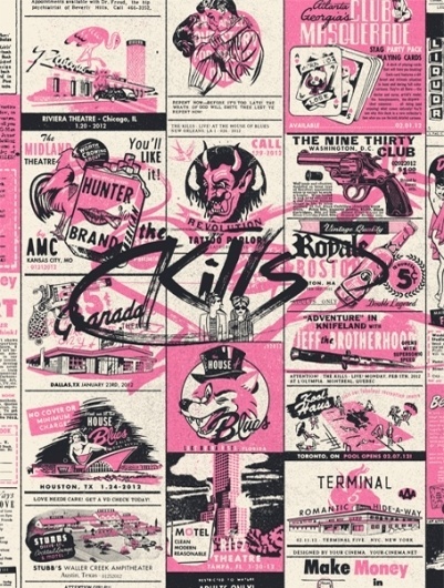 GigPosters.com - Kills, The - Jeff The Brotherhood - Hunters #skills #gig #illustration #vintage #poster