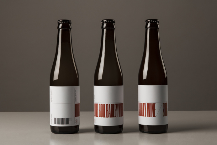 Packaging and art direction by Swedish design studio Lundgren Lindqvist for O/O Brewing's Long Boil Barley Wine, a limited edition craft bee