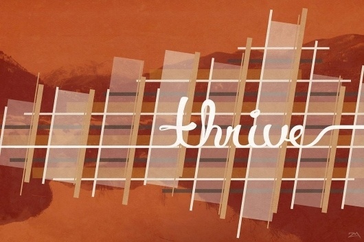 Cover Photos #thrive #graphicdesign #design #orange #plaid #texture #mountains #typography