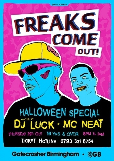 workdjlucklarge.jpg (JPEG Image, 600×844 pixels) #luck #halloween #gig #neat #garage #dj #music #zombie #gatecrasher #mc