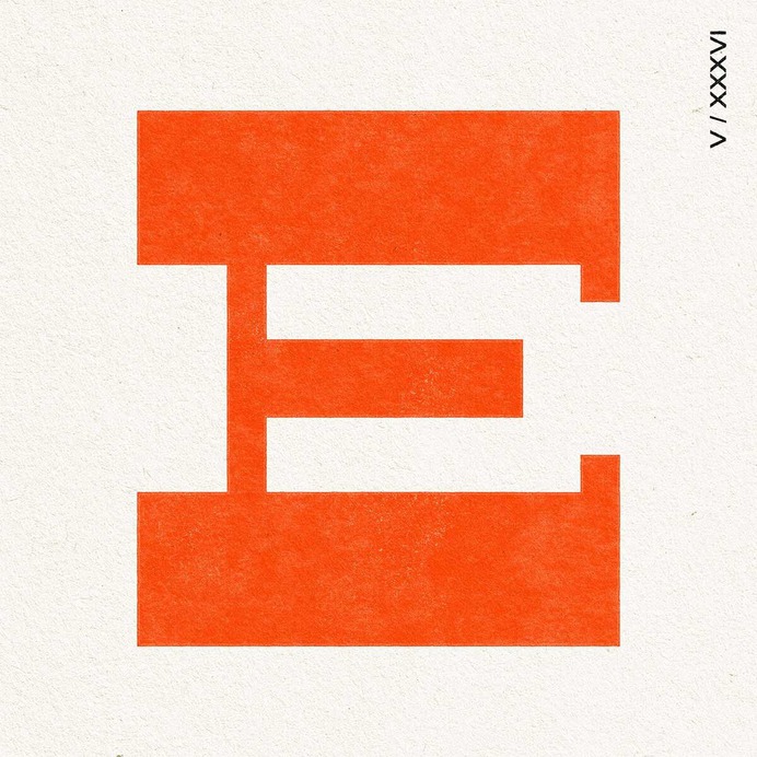 Louise Twizell - Typography - 36 Days of Type - 'E' Design #typography #type #custom #lettering #typedesign #design #36daysoftype #alphabet #slabserif #bloodorange #red #paper #typographye