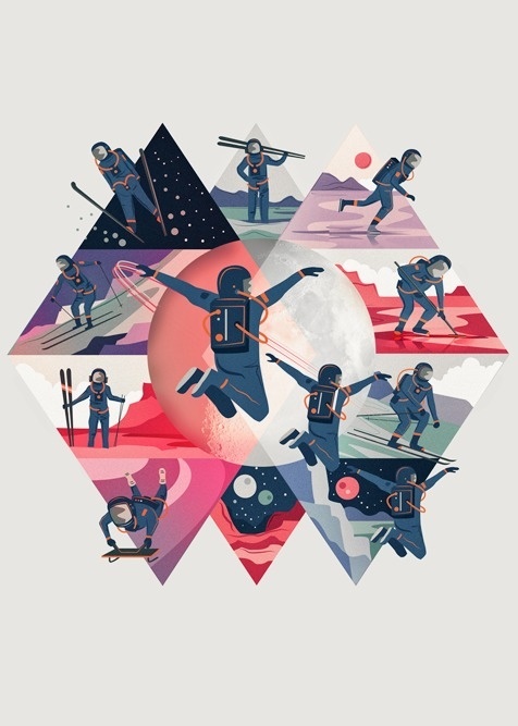 Space Winter Sports By Neil Stevens #inspiration #illustration #sports