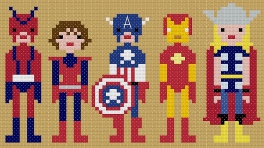 Embroidered samplers put scifi heroes in stitches #pixel