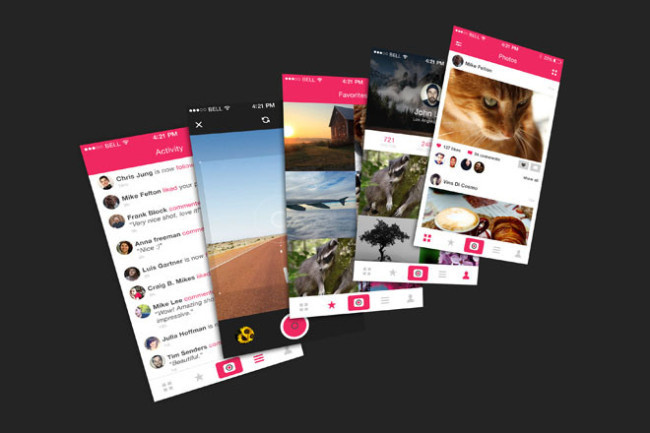 Free Photo App UI PSD