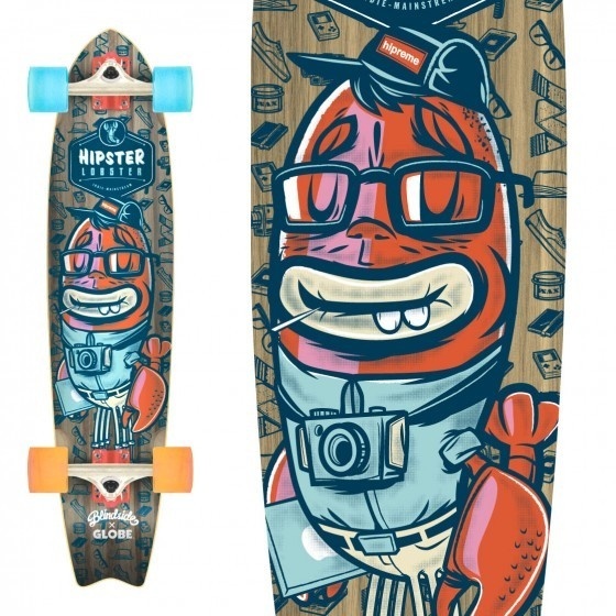 Vector Art #lobster #design #hipster #skateboard #character