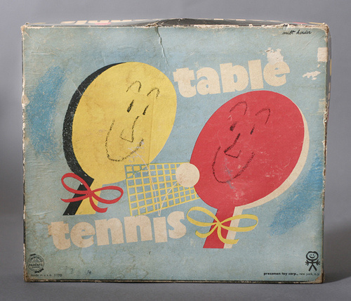 Vintage Table Tennis packaging by Milt Herder #milt #tennis #modern #packaging #pong #mid #vintage #century #type #ping #herder