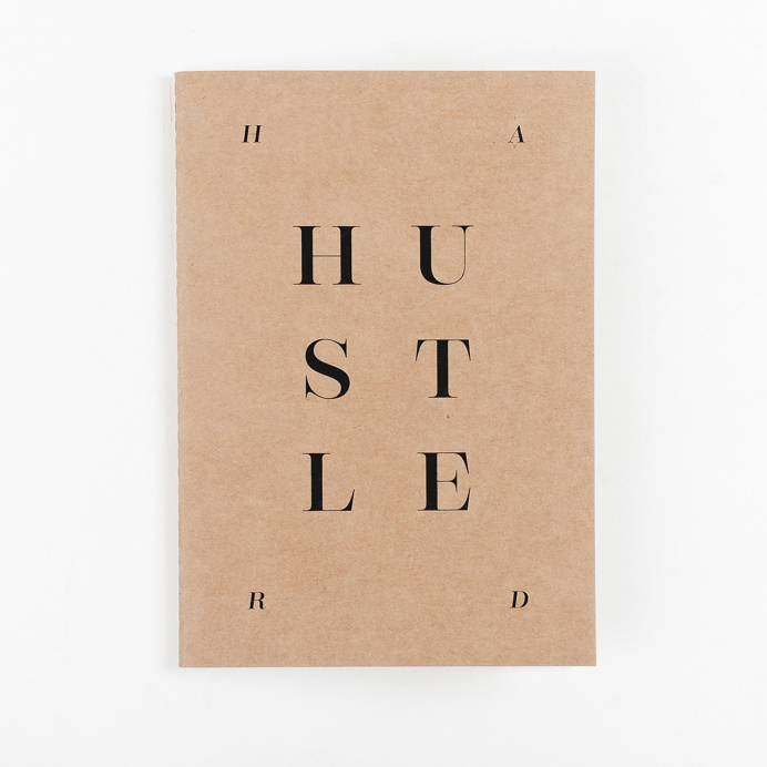 Hustle Hard #typography #typographic #notebook #notepad #stationery #kraft #hustle #hard #hustlehard #simple #minimalist #serif #font #typef