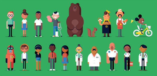 A few months back I got the chance to work with New Yorks finestÂ Hornet IncÂ as character designer on a series of ads for Oscar Health Ins #illustration #character #geometric