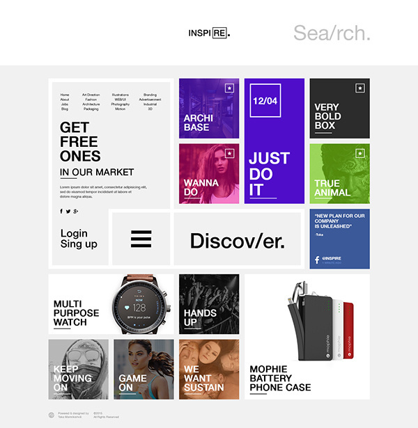 INSPIRE. on Behance #ux #inspire #design #interface #ui #web