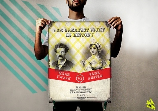 Cartaz Mark Twain vs Jane Austen | Flickr - Photo Sharing! #poster #fight